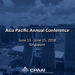 Asia Pacific Annual Conference June 13 – June 15, 2018 Singapur