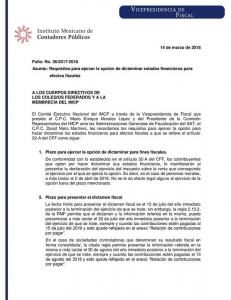 Requisitos para ejercer la opción de dictaminar estados financieros para efectos fiscales