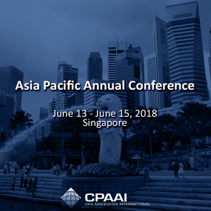 Asia Pacific Annual Conference #CPAAI June 13 – June 15, 2018 Singapur