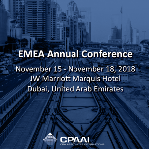 EMEA Annual Conference November 15 – November 18, 2018 JW Marriott Marquis® Hotel Dubai…