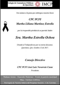 POE Consultores se une a la pena que embarga a nuestra colaboradora Martha Liliana…
